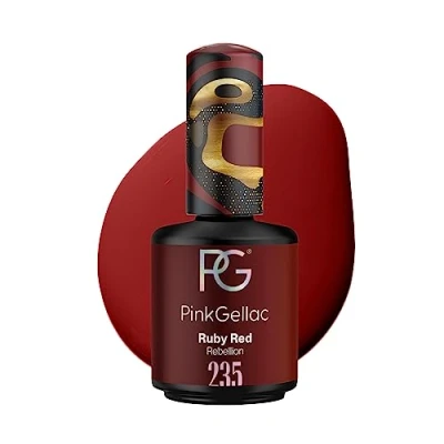Immagine di Pink Gellac uv gel nail polish 235 Ruby red 15 ml Shellac Simple application lacquer for 14 days beautiful nails made in holland