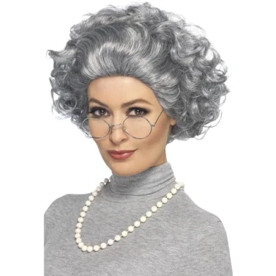 Immagine di SMIFFYS Kit Nonna, grigio, con parrucca, occhiali e collana di perle