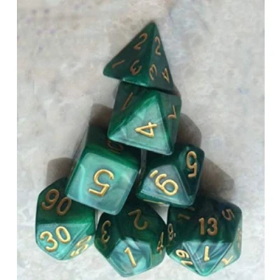 Immagine di Dadi Poliedrici,7 pcs Poliedrici da Gioco,Layered Polyhedral D&amp;D Dice, per Dungeons and Dragons DND RPG Giochi tavolo MTG (Verde)