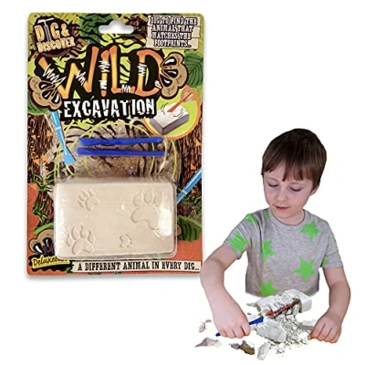 Immagine di Dig &amp; Discover scavo Giurassico di Deluxebase. Fantastico kit con fossili Dinosauro per bambini