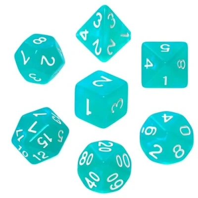 Immagine di REBEL Set di dadi RPG Pietre luna Turchese