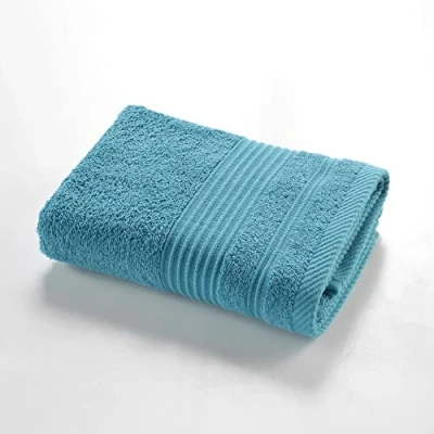 Immagine di Douceur d&#039;Intérieur, Asciugamano da bagno (50 x 90 cm) Teneresse Blu Pavone, Spugna Tinta Unita