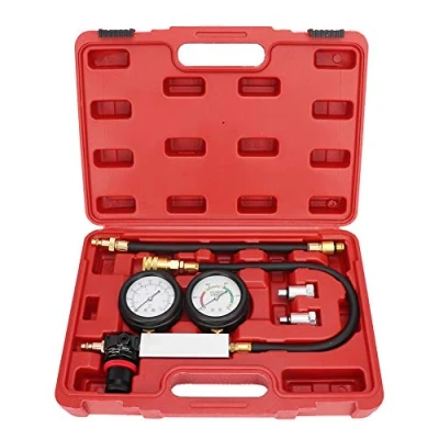 Immagine di tester di pressione compressione del cilindro, kit rilevatori perdite a doppio manometro per cilindro 0 7bar/0 100psi