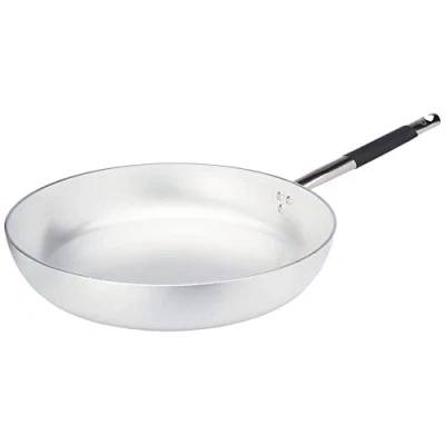 Immagine di Pentole Agnelli Padella Dritta in Alluminio, 5 mm. Spessa con Manico Freddo, Diametro 28 cm, Acciaio Inossidabile, Argento