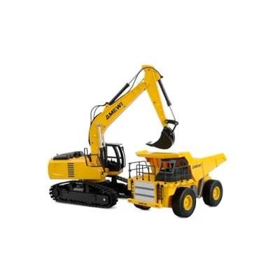 Immagine di Amewi 22710 2 in 1 Set Kipper &amp; Kettenbagger 1:24 Elettrica Modellino per principianti RtR con effetto luminoso