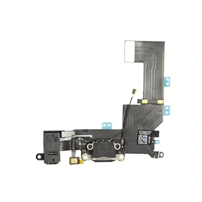 Immagine di OnlyTech Presa di Ricarica Dock connettore con Antenna Flex, Microfono, Audio Jack Cuffie e Compatible iPhone SE Nero