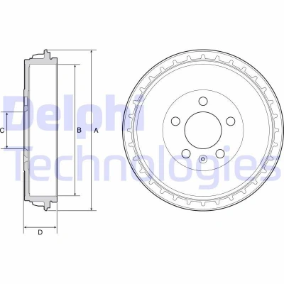 Immagine di DELPHI BF564 Freni a Tamburo 278mm
