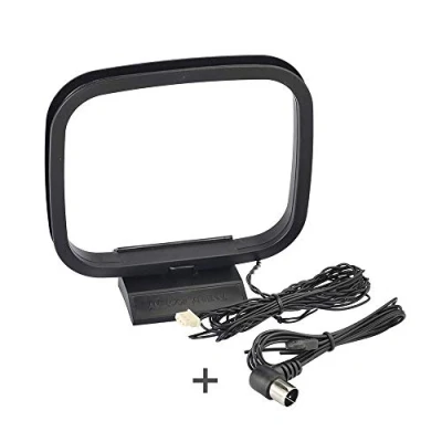 Immagine di Bingfu Antenna Radio FM AM Loop con 3 pin e Interni Maschio F per Amplificata Sintonizzatore HiFi Ricevitore Stereo Casa