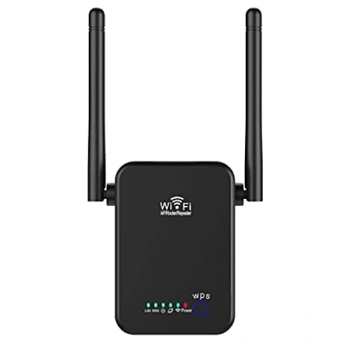 Immagine di VABOO Ripetitore WiFi, WiFi Range Extender 2.4GHz Wireless 300Mbps Portatile Ripetitore, 2 Antenne, WPS, modalità Repeater/Router/AP, per Tutti Router