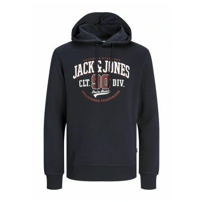 Immagine di JACK&amp;JONES PLUS Jjelogo Felpa con Cappuccio 2 col 24/25 Noos Pls, Navy Scuro, XXXXL Uomo