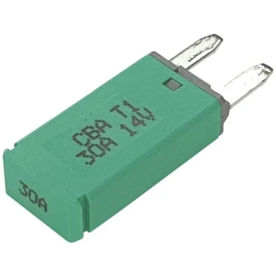 Immagine di Hansor CBA1 3014 Interruttore automatico fusibile piatto standard 30 A Verde 1 pz.