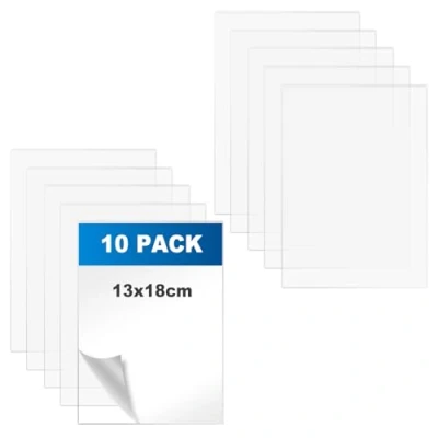 Immagine di 10 Pezzi 13x18cm Lastre Plexiglass 1mm Fogli acrilici in Trasparente Pannello per Decorazione Domestica, Visualizzazione di Progetti, Cornice, Pittura