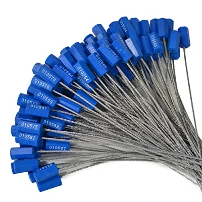 Immagine di Lzbignun 50 guarnizioni di sicurezza per cavi in filo acciaio, anti manomissione, numerate, fascette autobloccanti rimorchi, colore: blu scuro