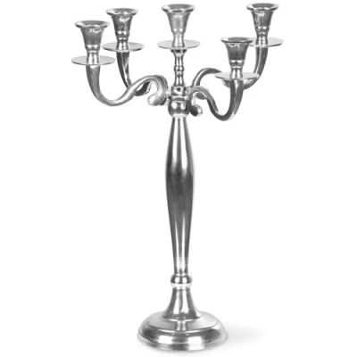 Immagine di Gräfenstayn candelabro portacandele 1, 3 o 5 Bracci Varie Misure Color Argento, Nero, Bianco od Oro (M, Nero)