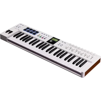 Immagine di Arturia KeyLab Essential 49 mk3 Controller MIDI a tastiera per la produzione musicale tasti, 9 encoder, fader, 1 Modulation Wheel, rotellina del Pitch Bend, 8 pad Bianco
