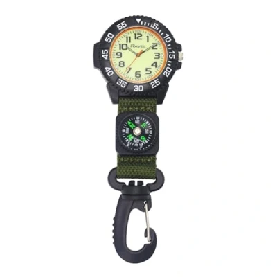 Immagine di Ravel Orologio con Moschettone a Clip in Nylon Bussola e Quadrante Fosforescente Quarzo Analogico R1108.11 Verde