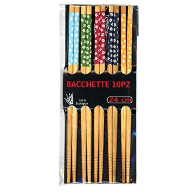 Immagine di Bacchette Bastoncini Colorati Sushi Cinesi Giapponesi in Bambu Set 10 Pezzi 5 Colori