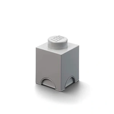 Immagine di Room Copenhagen Mattoncino Lego a 1 bottoncino, Contenitore impilabile, 1,2 Litri, Grigio, Polipropilene (PP), One Size