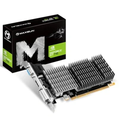 Immagine di MAXSUN Scheda Video NVIDIA GEFORCE GT 710 2GB grafica GPU,Low Profile per HTPC Compatti e Build Low Passive, Incluso Bracket Aggiuntivo I/O