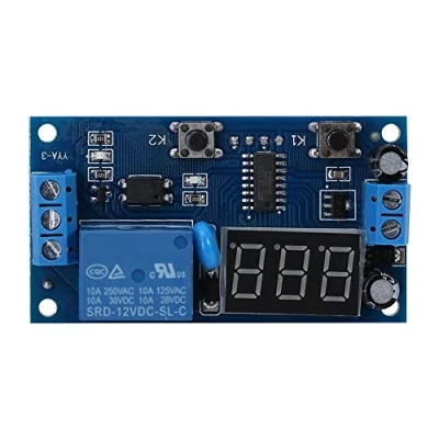 Immagine di Akozon Timer Relay Module DC 12V Cycle Delay Switch Modulo relè regolabile Scheda Infinite Loop con display a LED