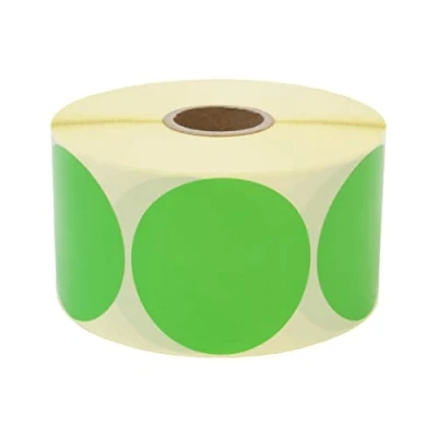 Immagine di Prolac Punti di marcatura 1000 pezzi adesivi colorati su rotolo, 50 x mm verde, Glue Dots, rotondi perfetti per etichettare in ufficio,