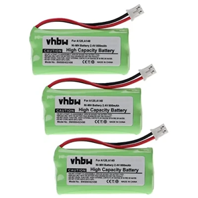 Immagine di vhbw 3x batteria compatibile con Siemens Gigaset A150, A16, A140 bianco, A145, A160, A165 telefono fisso cordless (800mAh, 2,4V, NiMH)