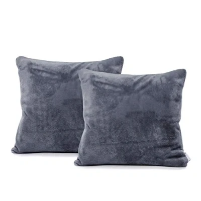 Immagine di DecoKing 57568 2 federe 45 x cm, in microfibra, con chiusura lampo, pile, colore: grigio antracite