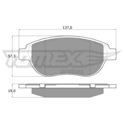 Immagine di TOMEX brakes TX 13 42 Kit pastiglie freno Assale anteriore PEUGEOT: 207 Hatchback, 206 307 CITROËN: C3 I Hatchback