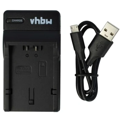 Immagine di vhbw caricabatterie USB compatibile con Panasonic CGR S006, S006E, DMW BM7, BMA7 batterie di videocamera, reflex Stazione ricarica