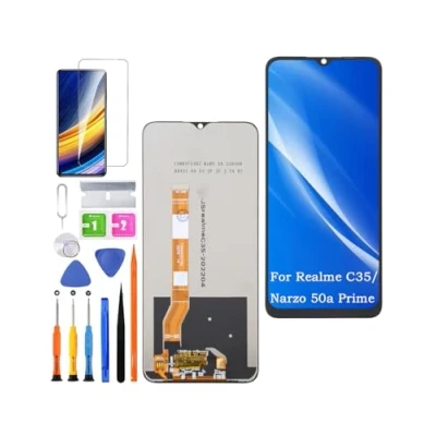 Immagine di HLYGZX Display originale di ricambio per schermo LCD Realme C35/Narzo 50a Prime, RMX3511 RMX3516 Touch Digitizer Assembly Kit riparazione