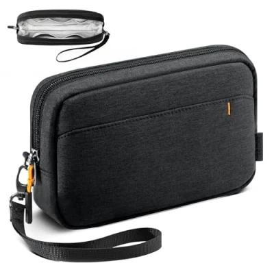 Immagine di Inateck Borsa Organizer Custodia per Cavi, Organizzatore da Viaggio Resistente agli Schizzi, Multiuso Accessori, Compatibile con Mouse, Chiavetta USB, Nero