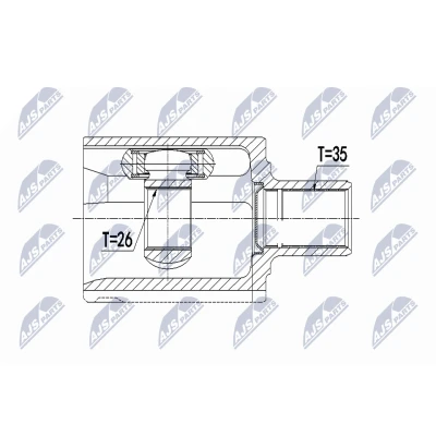 Immagine di NTY NPW VV 080 Kit Giunto Omocinetico Trasmissione automatica Assale anteriore Sx