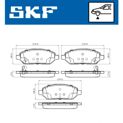Immagine di SKF VKBP 80367 A Kit pastiglie freno con segnalatore acustico usura