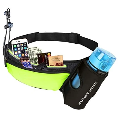 Immagine di Guzack Marsupio Running Cintura Corsa Sportivo con Porta Borraccia, Portacellulare Borsa Uomo Donna Uiversale per Smartphone Up to 6,5 Pollici Come iPhone XS/XS Max/XR/X/8/8 Plus Samsung Huawei