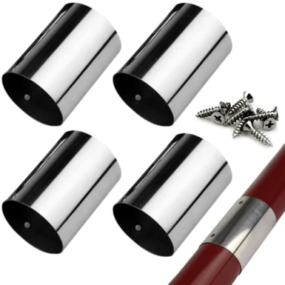 Immagine di 4 pezzi per corrimano scale, 45 mm, giunto di collegamento, ultra sottile 0,4 in acciaio inox, con 8 viti inox