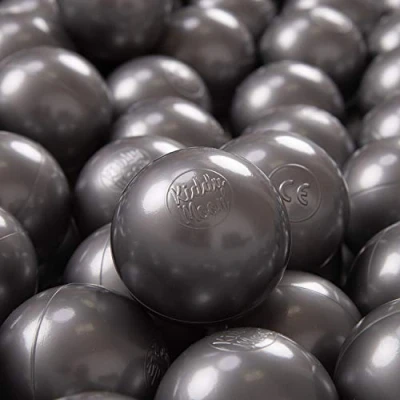 Immagine di KiddyMoon 300 Palline/7Cm Palline Morbide Colorate Per Piscina Bambini Fatto In EU, Argento