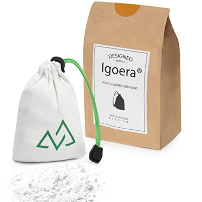 Immagine di IGOERA® Original Premium Chalk Ball (56g) riempibile piú volte gesso e magnesite in polvere di alta qualità per arrampicata, bouldering, sollevamento pesi, crossfit, ginnastica pole dance