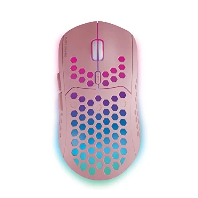 Immagine di MARSGAMING MMW3P, Mouse Gaming Senza Fili, RGB Flow, Ultraleggero 79g, 3200DPI, Rosa