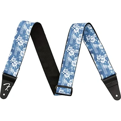 Immagine di Fender, HAWAIIAN GUITAR STRAP, Tracolla per chitarra, Larghezza: 5cm, Lunghezza: 86.150cm, Colore Blue Floral