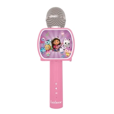 Immagine di Lexibook, Gabby&#039;s Dollhouse, Microphone Bluetooth® avec fonction Changement de voix, Enceinte intégrée, Support téléphone inclus, Rose, MIC240GDH