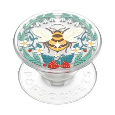 Immagine di PopSockets: PopGrip Plant Supporto e Impugnatura Estensibile Realizzati con Materiali a Base Vegetale Un Top Intercambiabile per Smartphone Tablet Translucent Bee Boho