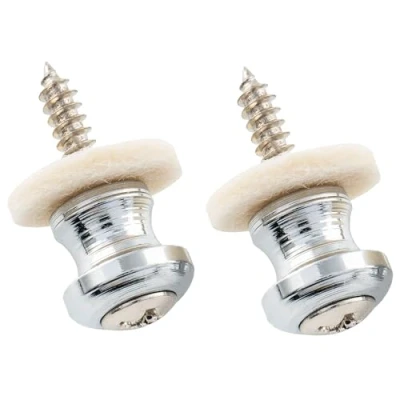 Immagine di Musiclily Pro Metallo Attacchi Tracolla Strap Buttons per Ukulele Piccole Dimensioni Chitarra/Basso, Cromato (Set di 2)