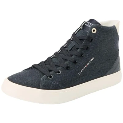 Immagine di Tommy Hilfiger TH Hi Vulc Summer Cvs FM0FM05076, Sneaker vulcanizzate Uomo, Blu (Desert Sky), 46 EU