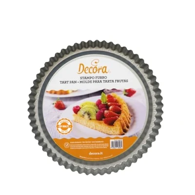 Immagine di Decora, 0070030 Stampo Furbo per Crostata, in Acciaio Antiaderente, Tondo Ø 24 X 3 cm, Rende facile Farcire la Design Professionale