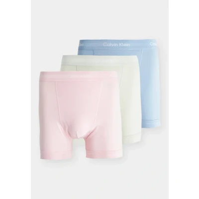 Immagine di Calvin Klein Uomo Pantaloncini Boxer Confezione da 3 Intimo, Multicolore (Faded Denim, Celadon Tint, Buff Pk), L