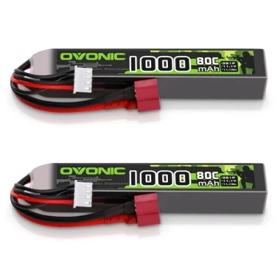 Immagine di OVONIC 3S Lipo 11.1V 80C 1000mAh Airsoft Batteria con Deans T per Guns (2PCS)