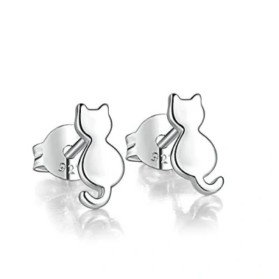 Immagine di Belons Orecchini a perno per ragazze in Argento sterling 925, forma di gattino, bambini,