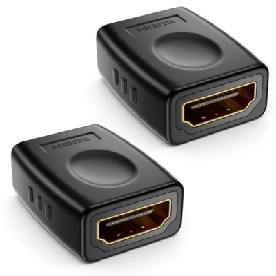 Immagine di deleyCON 2 Pezzi Adattatore HDMI Connettore di Accoppiamento Prese Standard Tipo A 4K Ultra HD UHD 3D Full 1080p HDR ARC Highspeed con Ethernet