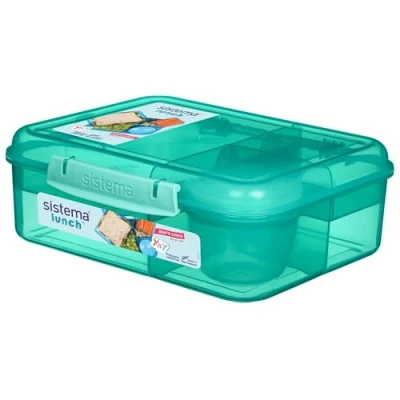 Immagine di Sistema LUNCH contenitore Bento Porta pranzo con vasetto per yogurt/frutta 1,65 L Senza BPA Colori assortiti (Varia in base alla confezione) 1 pezzo