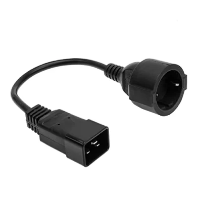 Immagine di ACT C20 Cavo di alimentazione CEE 7/3, 0,2 m, C14 maschio a presa CEE7/3, per server, connettori dispositivi freddi AK5251